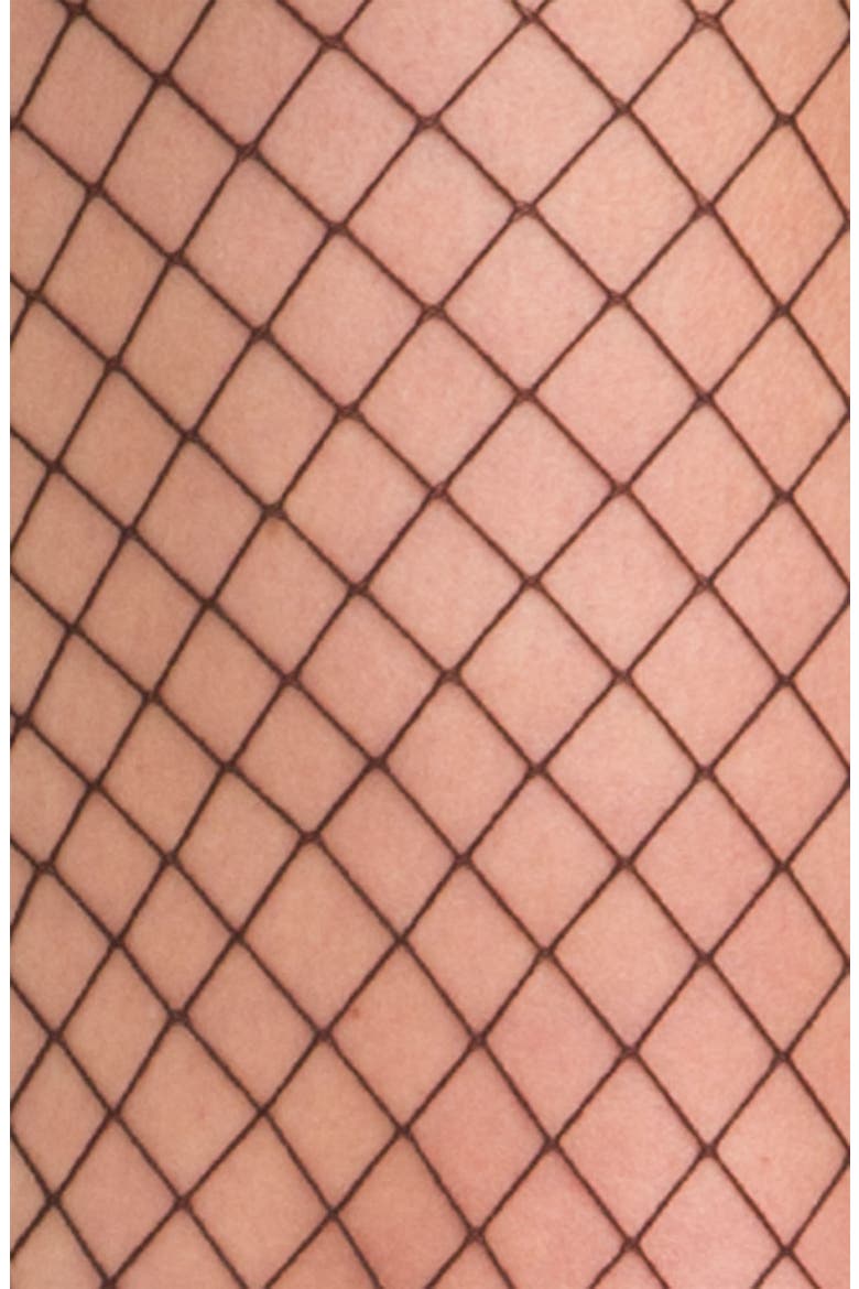 Donna Karan 'Signature Collection' Fishnet Stockings, Alternate, color, BLACK