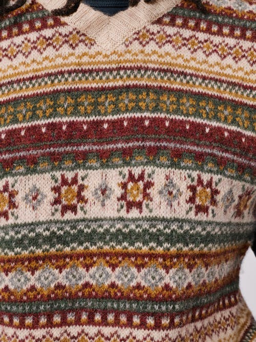 Aubin Fair Isle Slipover Wool Vest