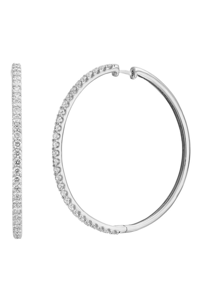 Audrey Diamond Hoop Earrings (Nordstrom Exclusive), Main, color, WHITE GOLD/ DIAMOND