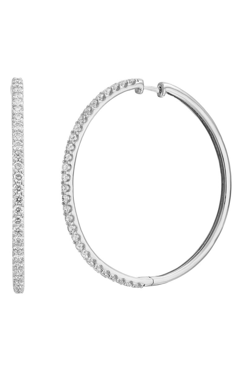 Bony Levy Audrey Diamond Hoop Earrings, Main, color, White Gold/ Diamond