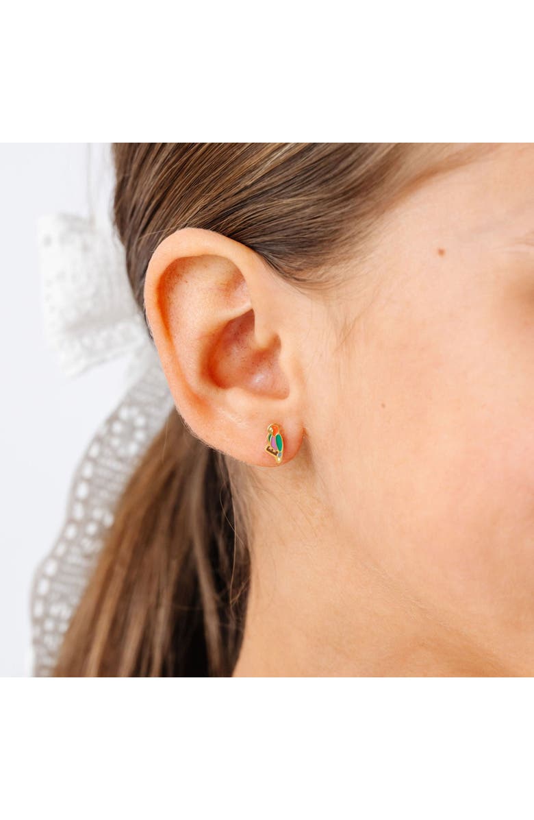 Pip Pop Parrot Stud Earrings, Alternate, color, Multi