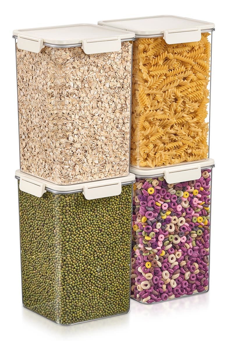 4-Piece Set Airtight Food Storage Containers, Alternate, color, NO COLOR