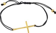 Adornia Men's 18K Gold Plated Cross Cord Slider Bracelet