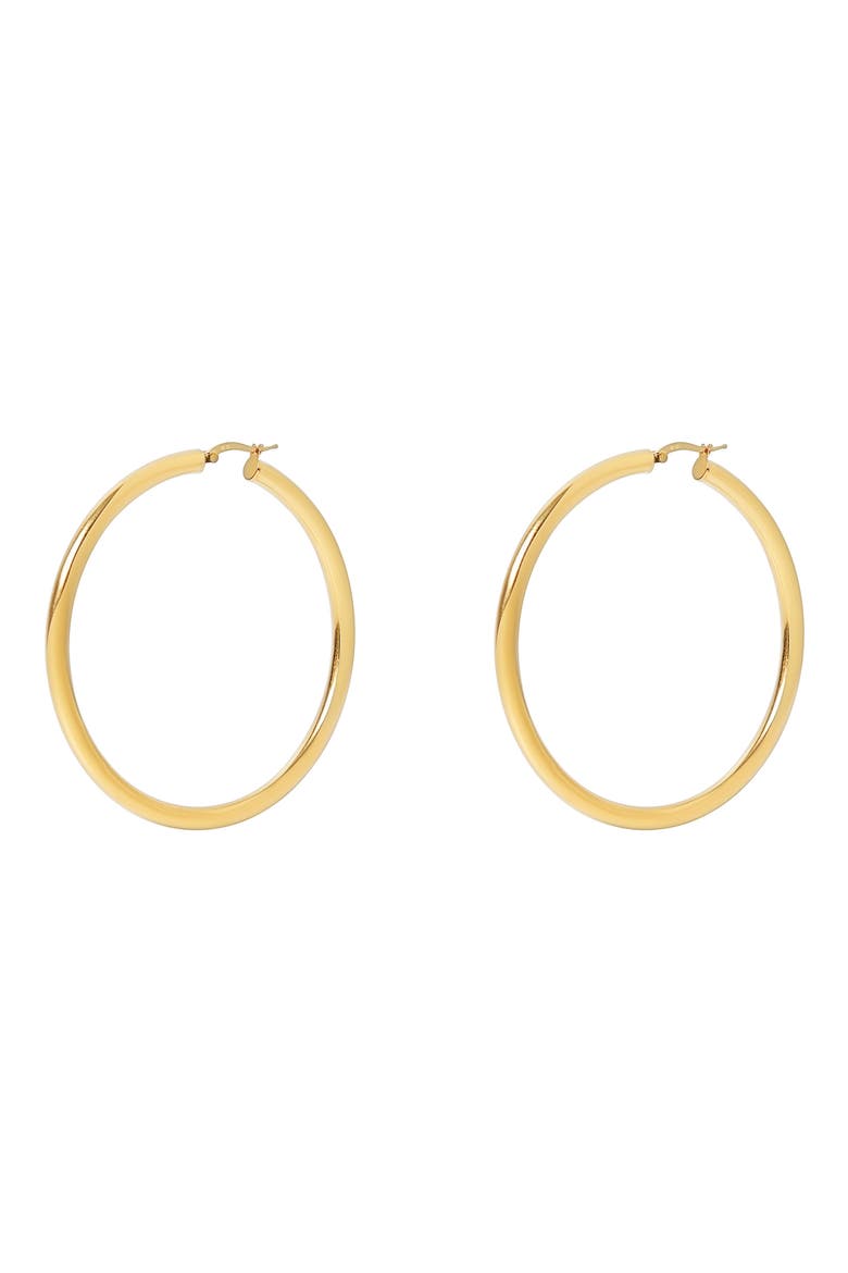 Large Tubular Hoop Earrings, Main, color, GOLD