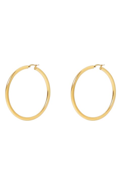 Large Tubular Hoop Earrings