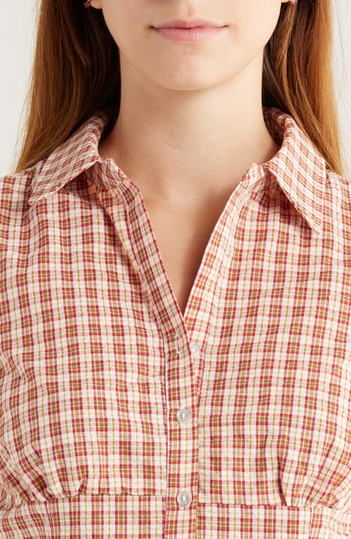 Shop Lioness Plaid Button-up Shirt In Pink Check