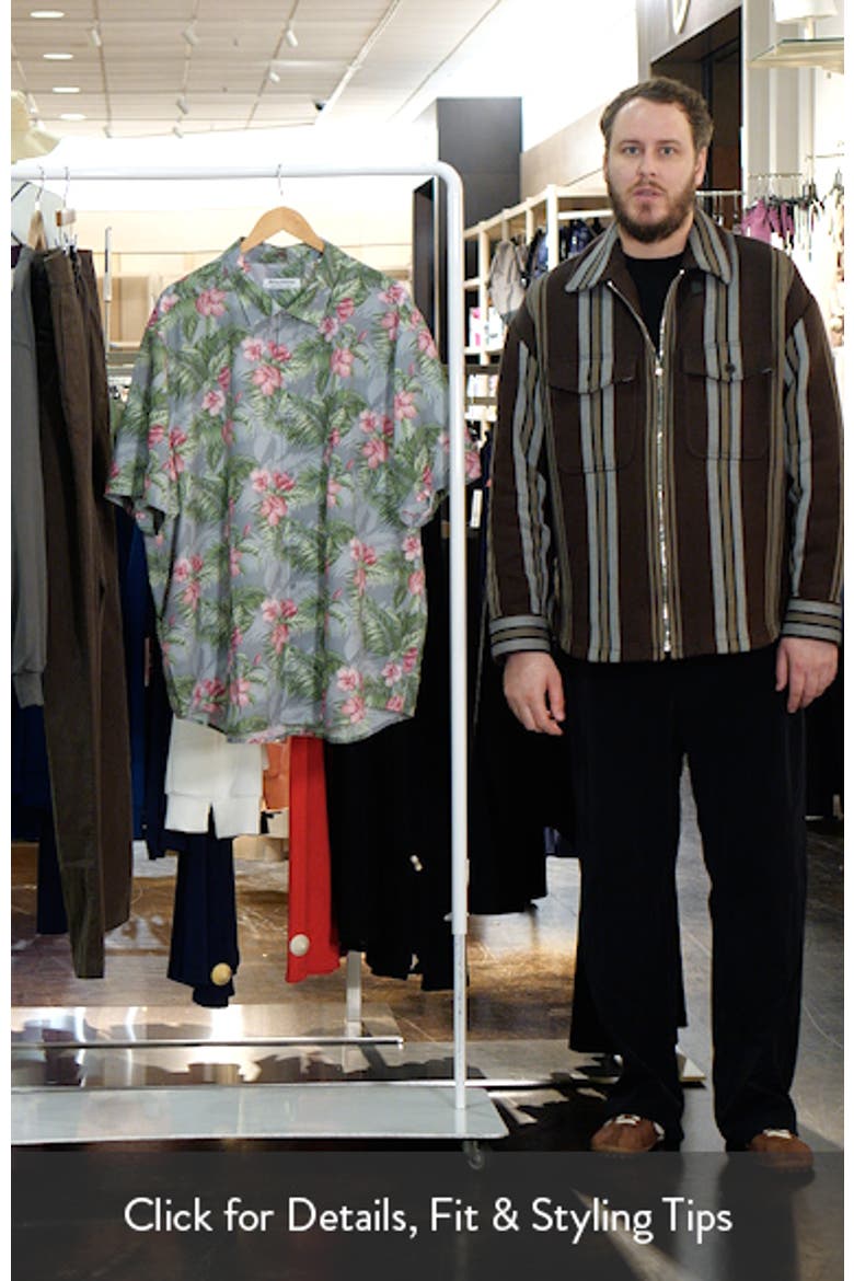 Bahama Coast Hibiscus Shade Floral IslandZone® Short Sleeve Button-Up Shirt video