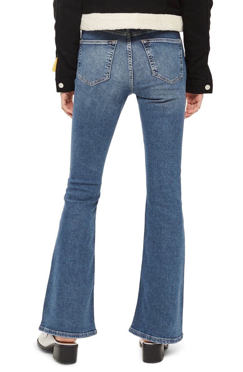 Topshop Jamie High Waist Flare Leg Jeans, Alternate, color,