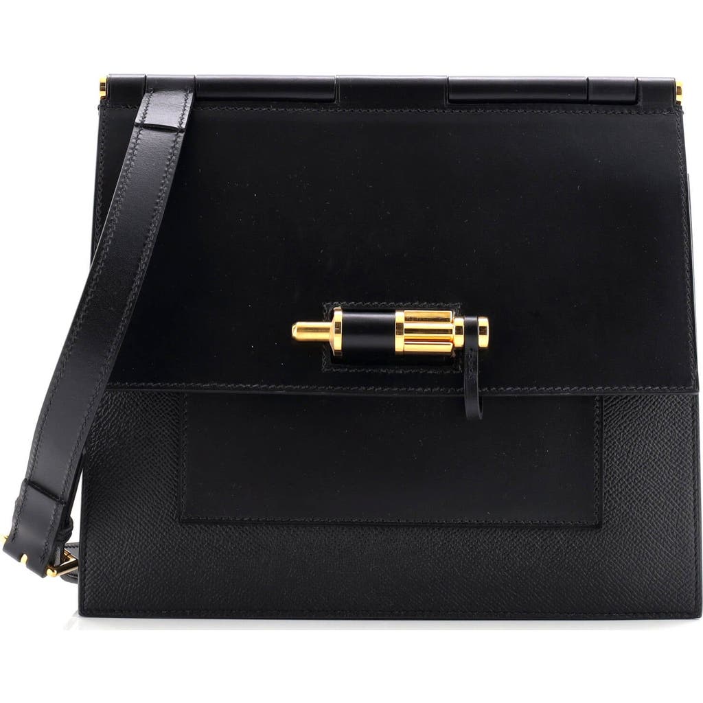 Pre-owned Hermes Hermes Sacabar Shoulder Bag Epsom And Swift 24 In Black