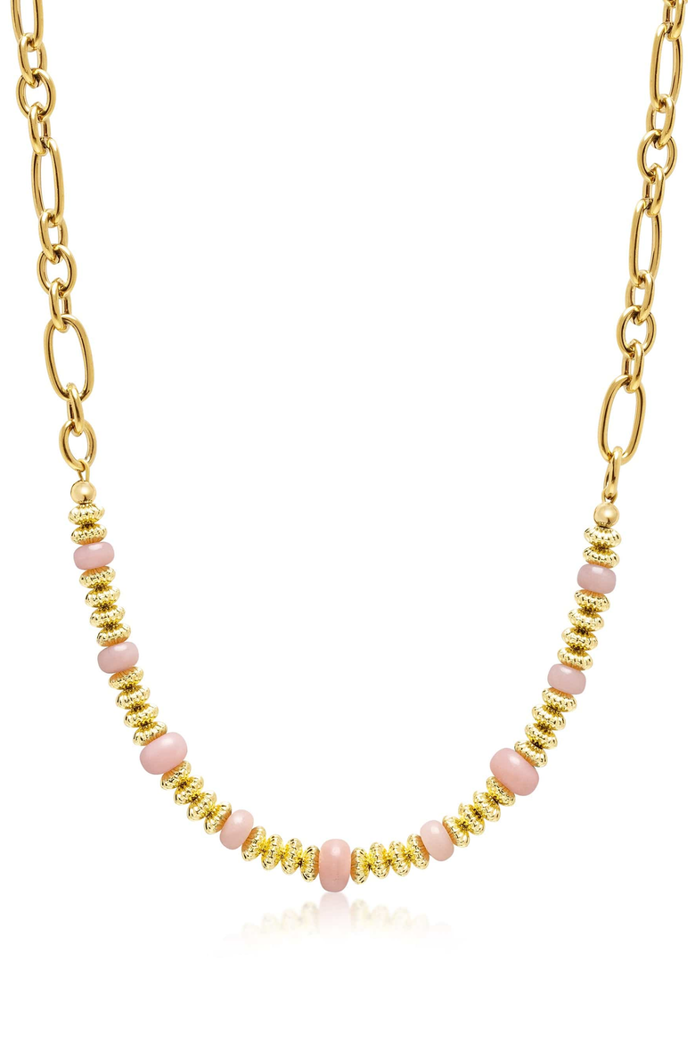 Rose Quartz Chain Choker, Main, color, Gold / Light Pink