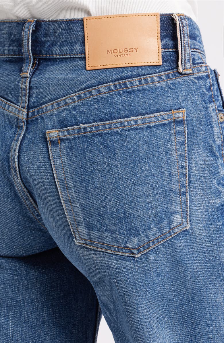 MOUSSY VINTAGE Needham Raw Hem Straight Leg Jeans, Alternate, color, Blue