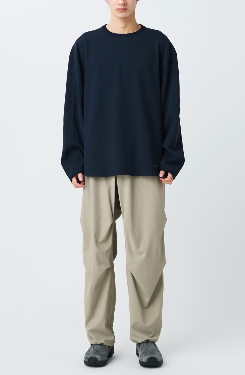 Snow Peak Dry Waffle Long Sleeve T-Shirt, Alternate, color, Dark Navy