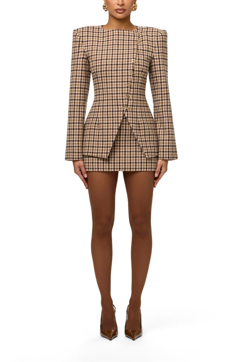 Plaid Wool Blend Micro Miniskirt, Alternate, color, SIENNA MICRO PLAID