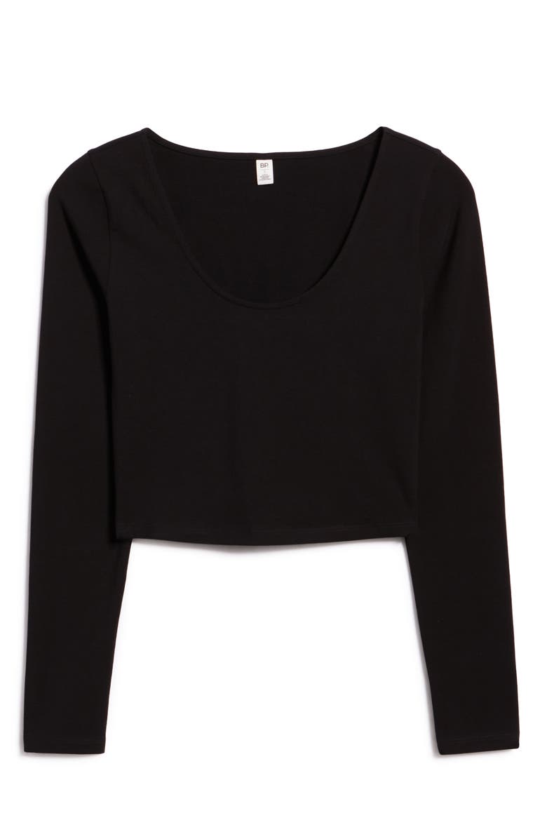 BP. Crop Long Sleeve Scoop Neck T-Shirt, Alternate, color,