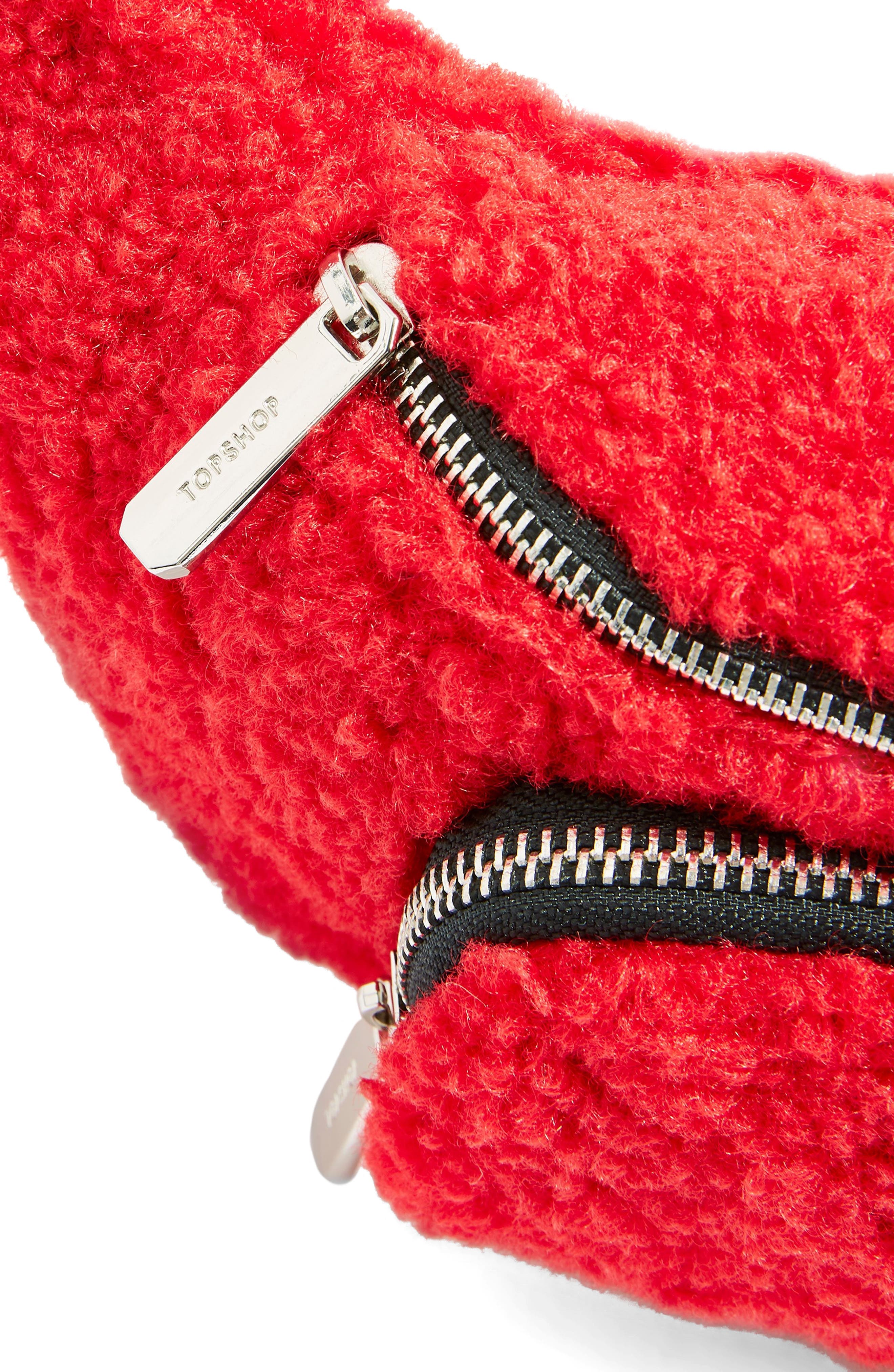 Topshop Baxter Borg Belt Bag, Alternate, color, 