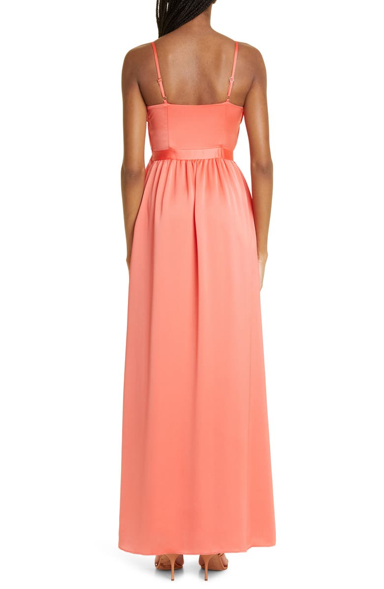 Ramy Brook Becky Plunge Neck Satin Gown, Alternate, color, 