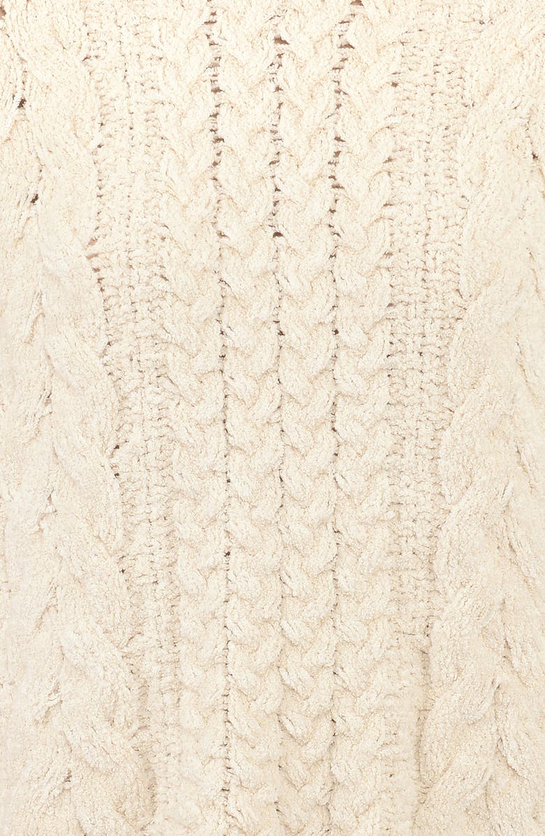 HOUSE OF CB Jasper Chenille Cable Cotton Blend Sweater, Alternate, color, Ivory