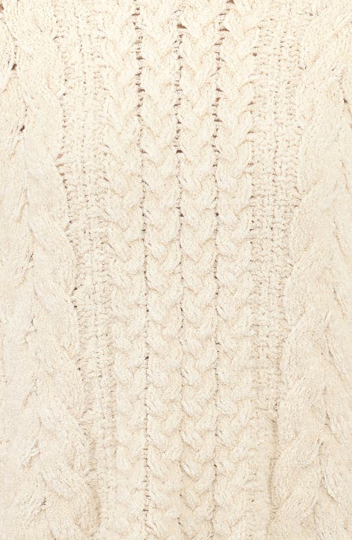 Shop House Of Cb Jasper Chenille Cable Cotton Blend Sweater In Ivory