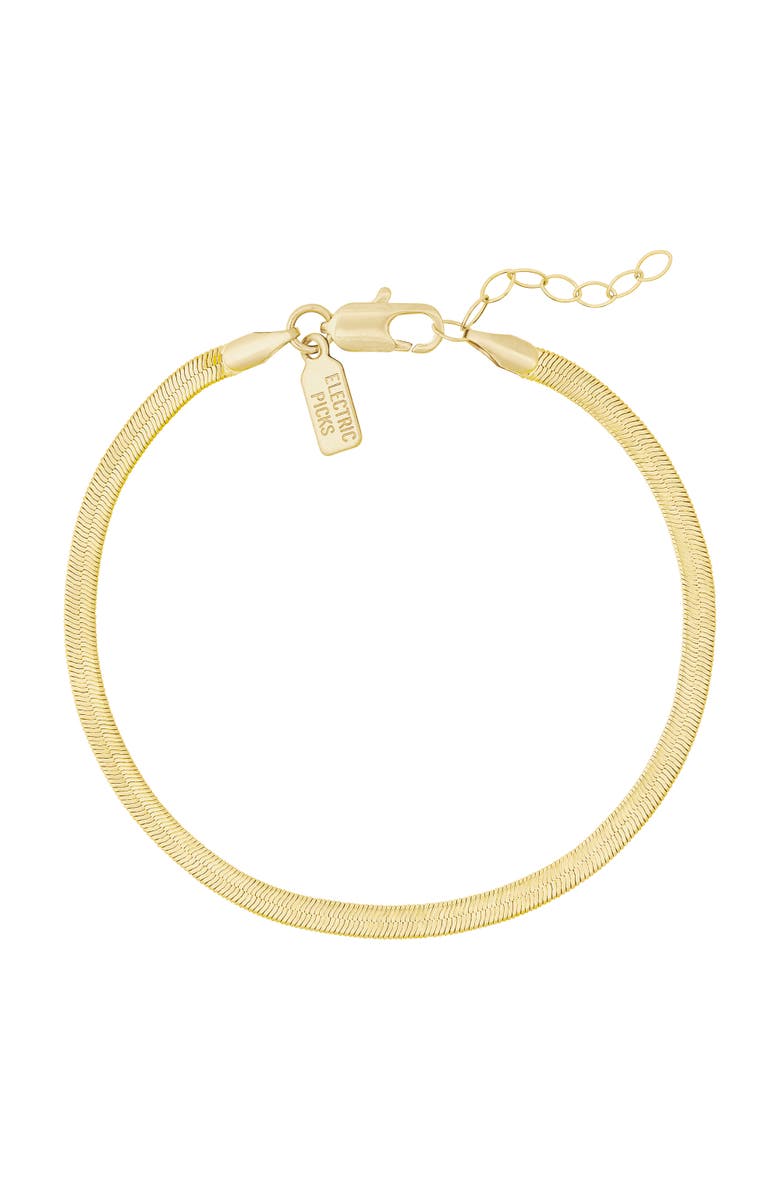 Electric Picks Python 18kt Gold Filled Herringbone Bracelet, Main, color, Gold
