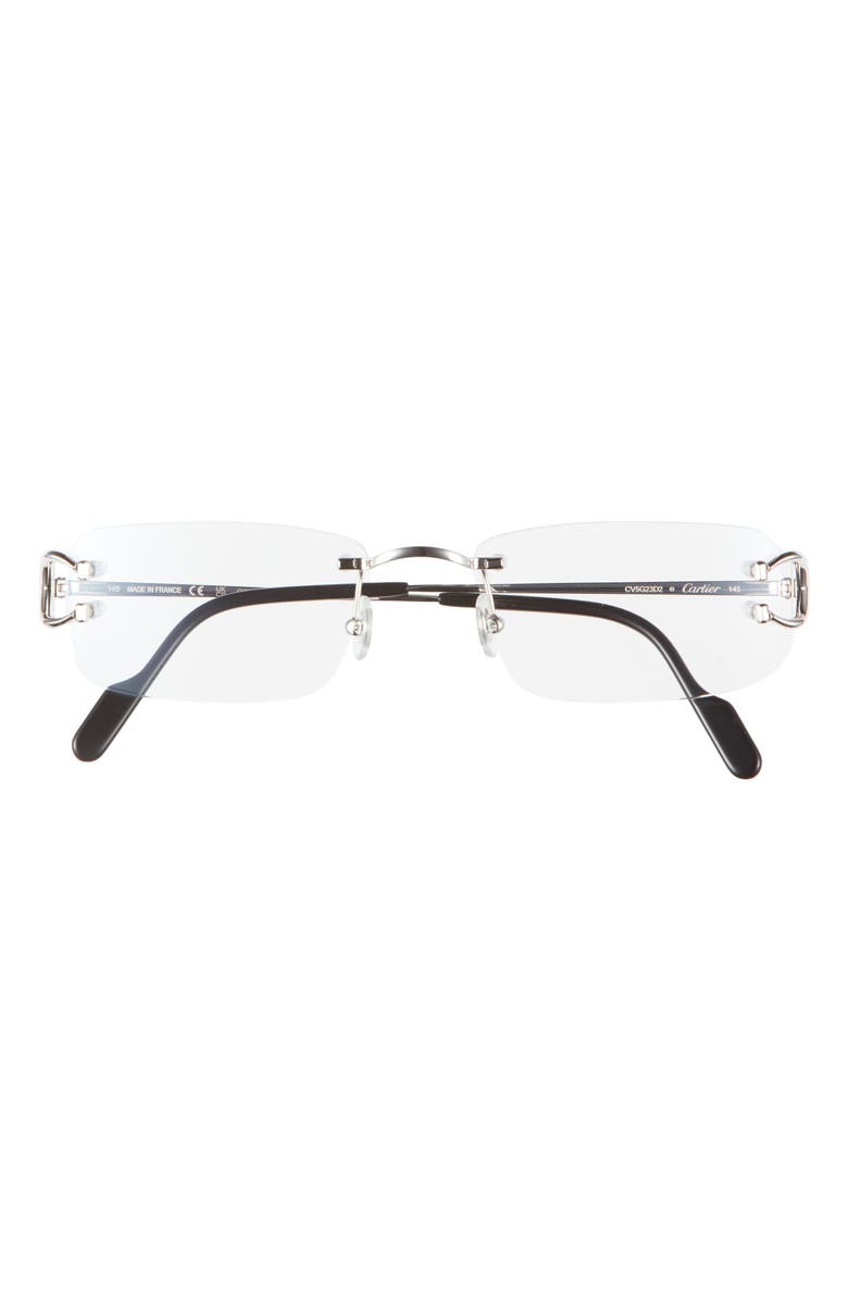 Cartier 56mm Rimless Rectangular Reading Glasses, Main, color, 