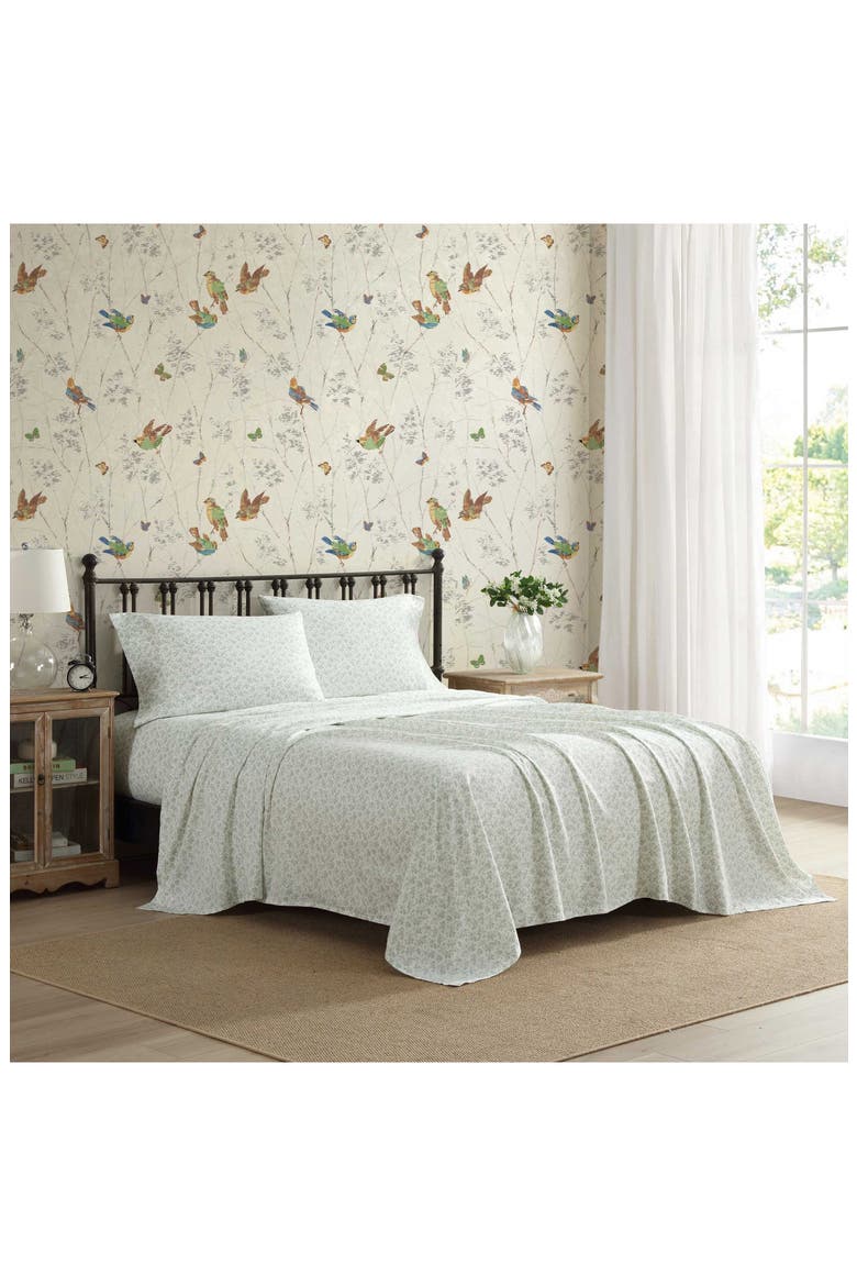 Floral Toile 300 Thread Count Cotton Sheet Set, Alternate, color, GREEN FLORAL TOILE