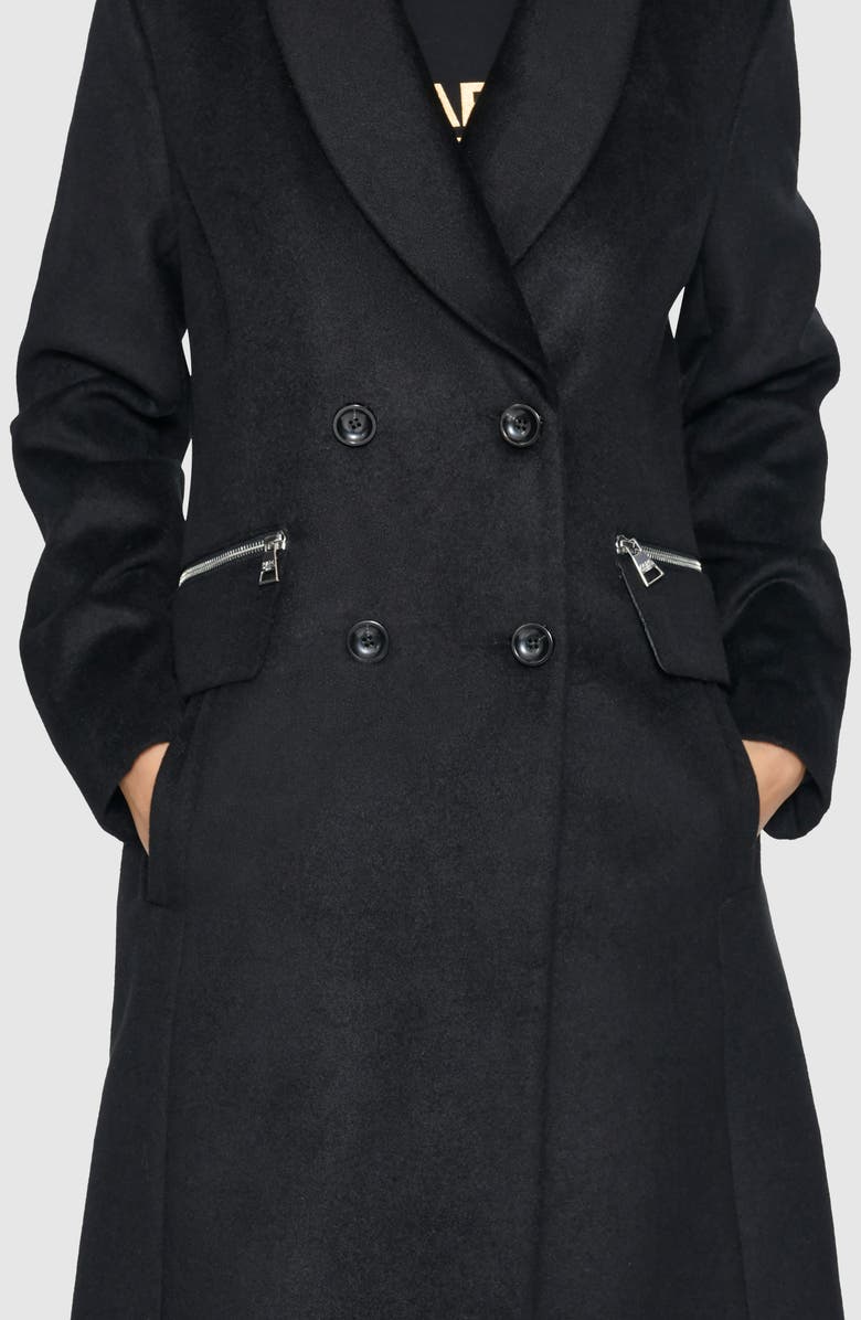 KARL LAGERFELD PARIS Shawl Collar Wool Blend Coat, Alternate, color, 