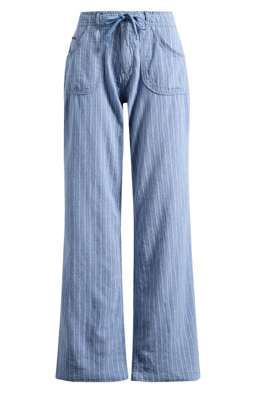 Bdg Urban Outfitters Drawstring Wide Leg Linen & Cotton Blend Pants In Blue