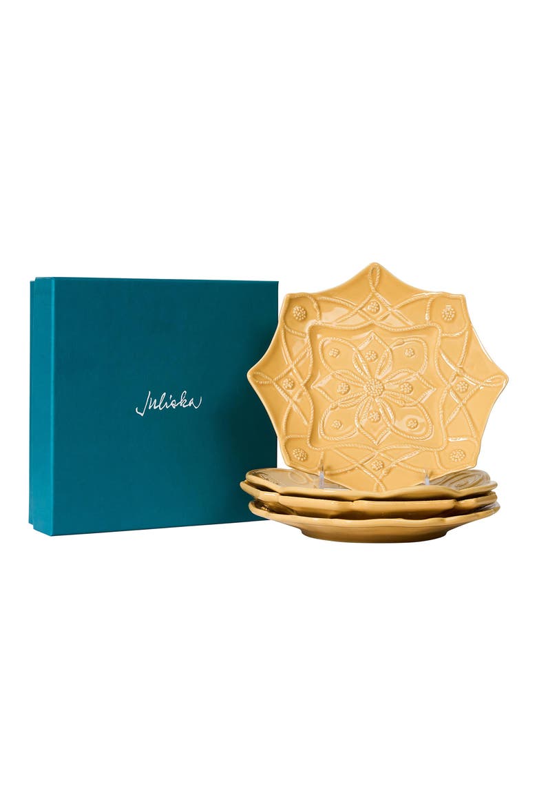 Jardin du Monde Set of 4 Salad Plates, Alternate, color, DAFFODIL