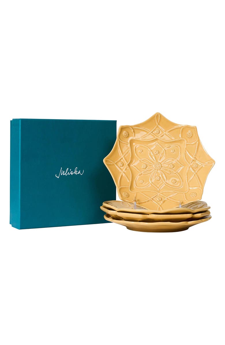 Juliska Jardin du Monde Set of 4 Salad Plates, Alternate, color, Daffodil