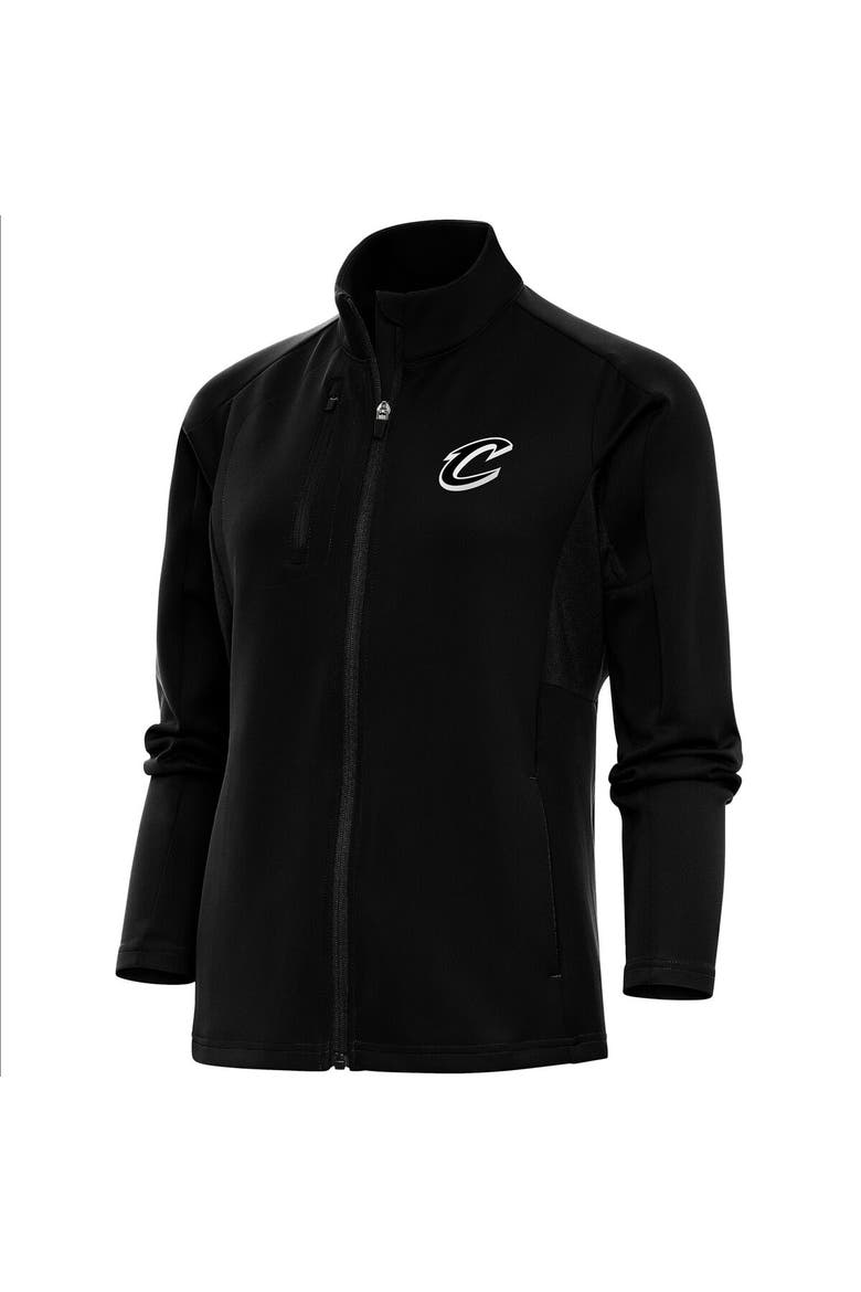 Women's Antigua  Black Cleveland Cavaliers Brushed Metallic Generation Full-Zip Jacket, Main, color, Black