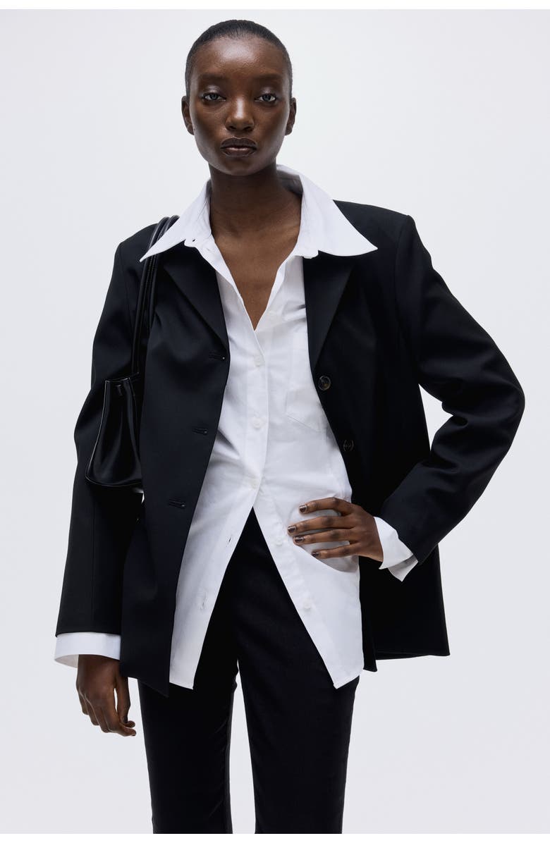 H&M Single-breasted Blazer, Alternate, color, Black