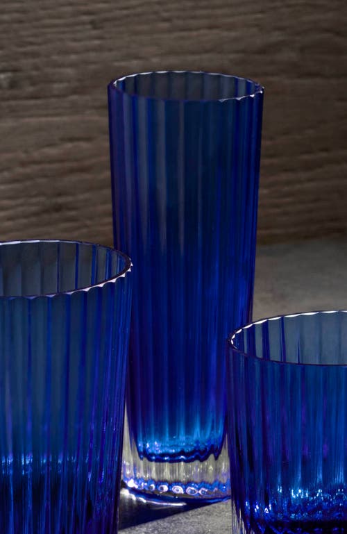 Missoni Home Tableware Champagne Glasses Nastri Set Of 6 Blue 7.5 Oz, H 6.5"