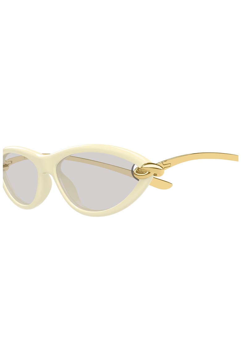 56mm Cat Eye Sunglasses, Alternate, color, SHINY SOLID BUTTER IVORY