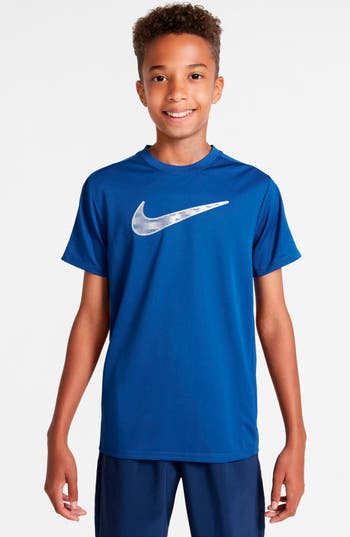 Nike Kids' Dri-fit Trophy23 Graphic T-shirt In Blue