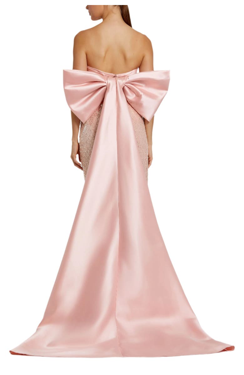 Mac Duggal Strapless Embellished Gown With Back Bow Detail, Alternate, color, Blush