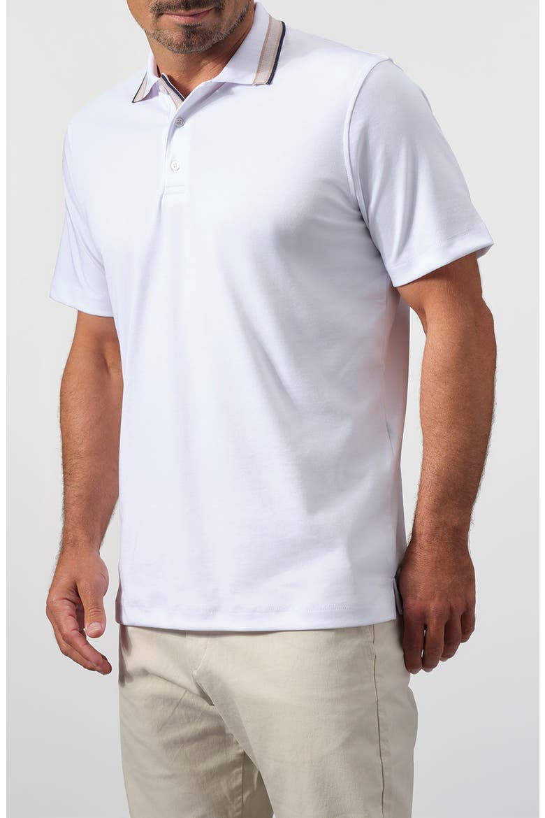 Tipped Knit Polo, Alternate, color, WHITE