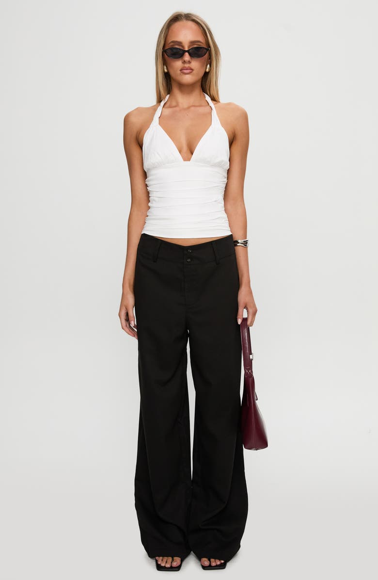 Princess Polly Alaina Low Rise Wide Leg Pants, Alternate, color, Black