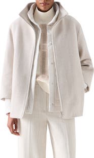 Akris punto Two-in-One Wool Blend Herringbone Jacket