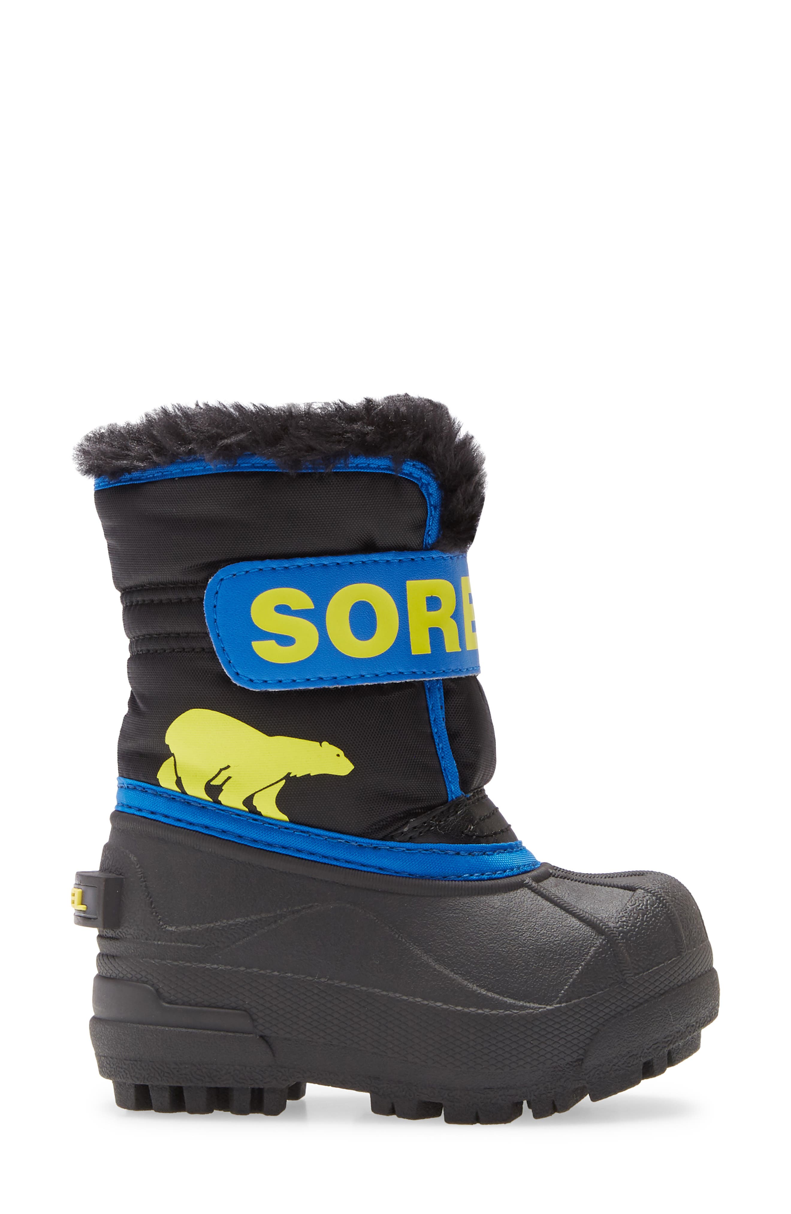 Kids' Snow Commander Insulated Waterproof Boot, Alternate, color, BLACK/ SUPER BLUE