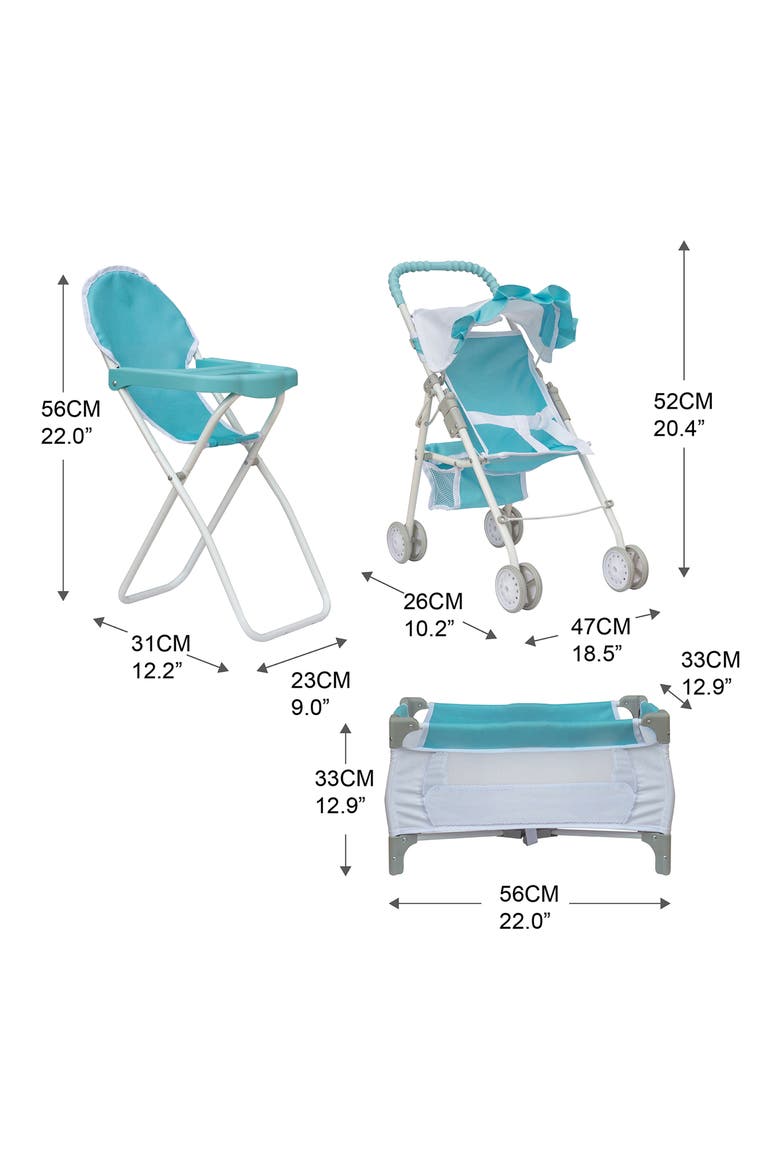 Olivia's Little World 3-in-1 Baby Doll Nursery Set, Alternate, color, BLUE/ WHITE