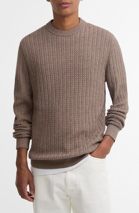 Herringbone Knit Crewneck Sweater
