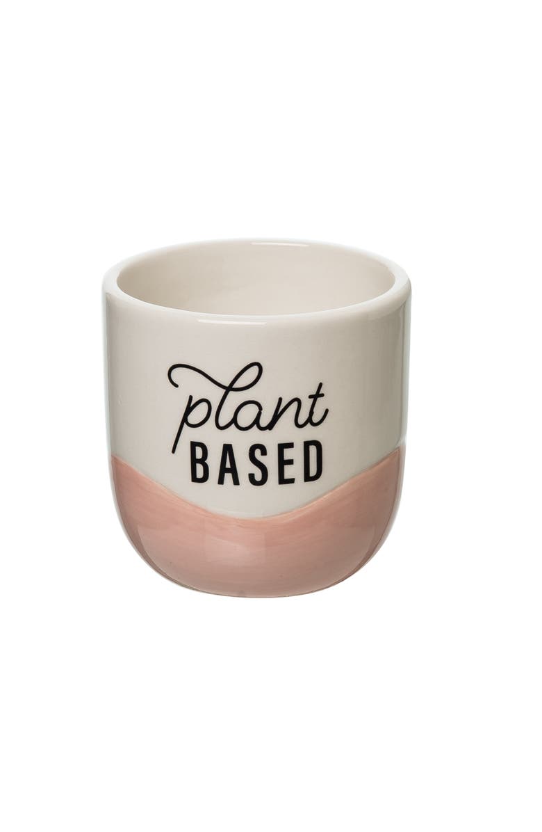 Totalee Gift Plant Based Small Cer Planter Ceramic Pink, Main, color, White