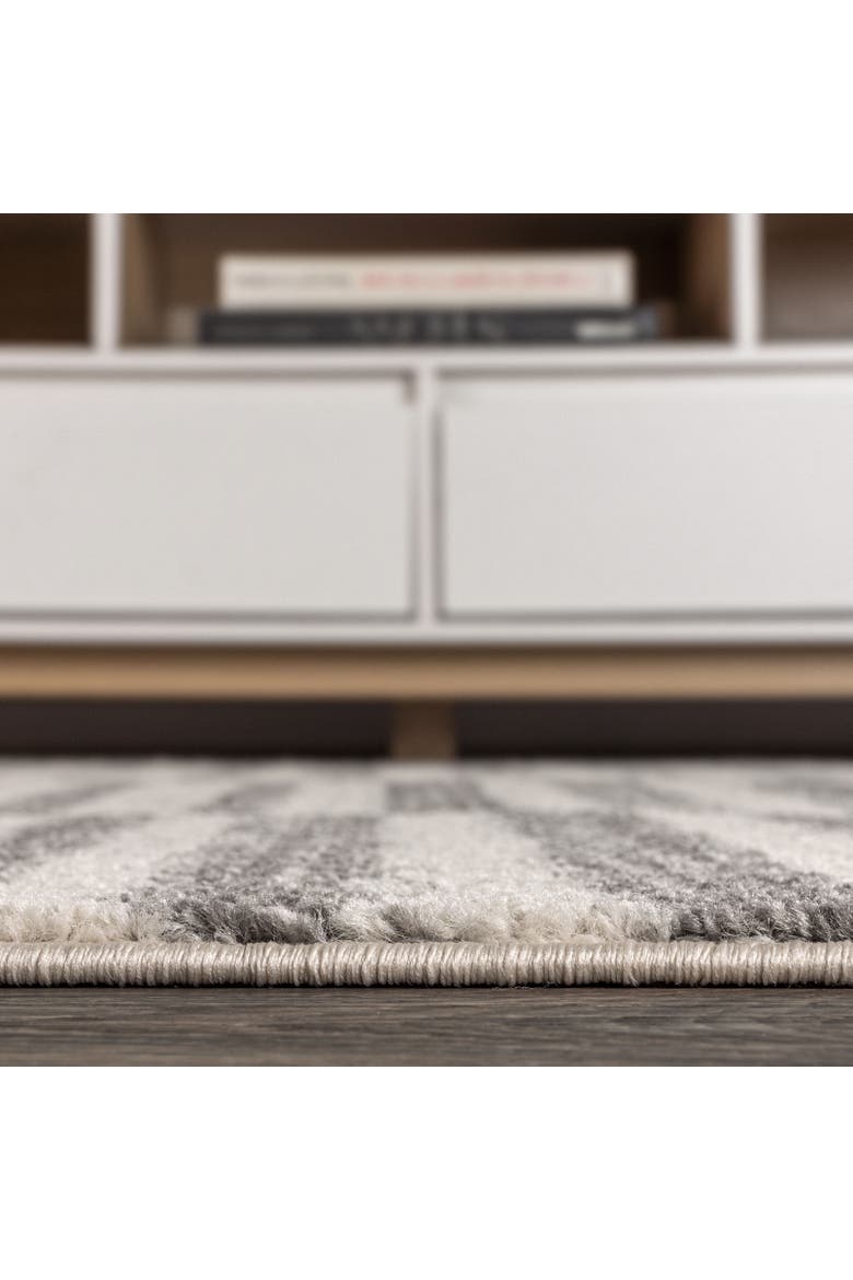 Lyla Offset Stripe Area Rug, Alternate, color, Gray/Cream