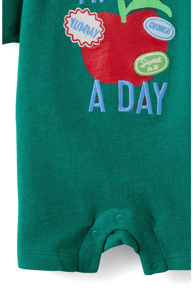 Tyla Knit Playsuit, Alternate, color, English Ivy Apple A Day
