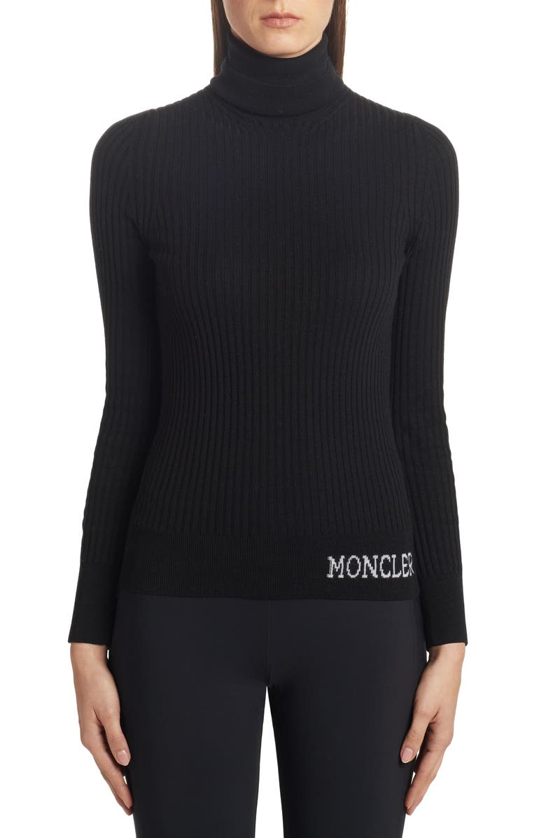 Moncler Logo Turtleneck Sweater, Main, color, 