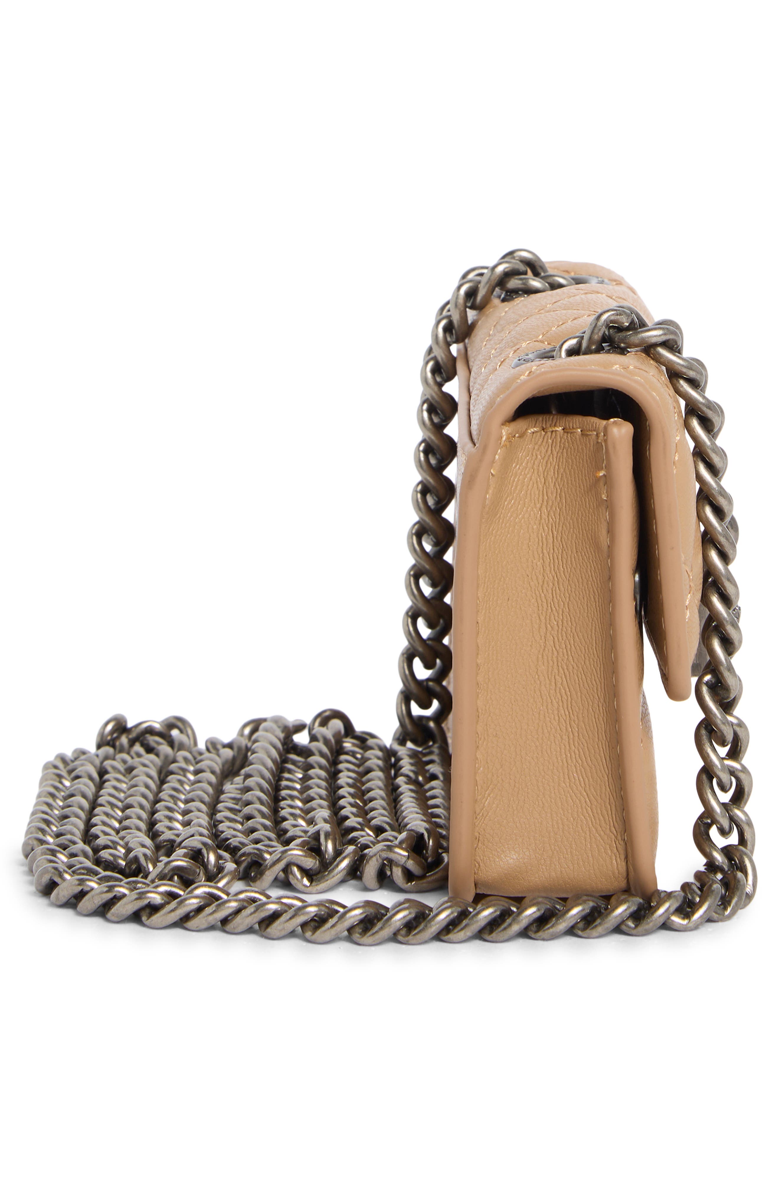 Kurt Geiger London Micro Brixton Quilted Shoulder Bag, Alternate, color, Camel