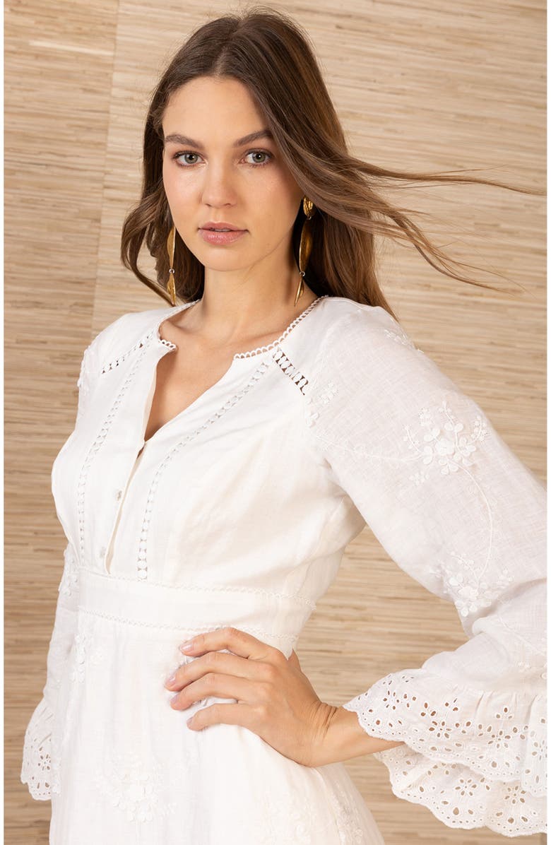 Hale Bob Bronte Linen Dress, Alternate, color, Ivory