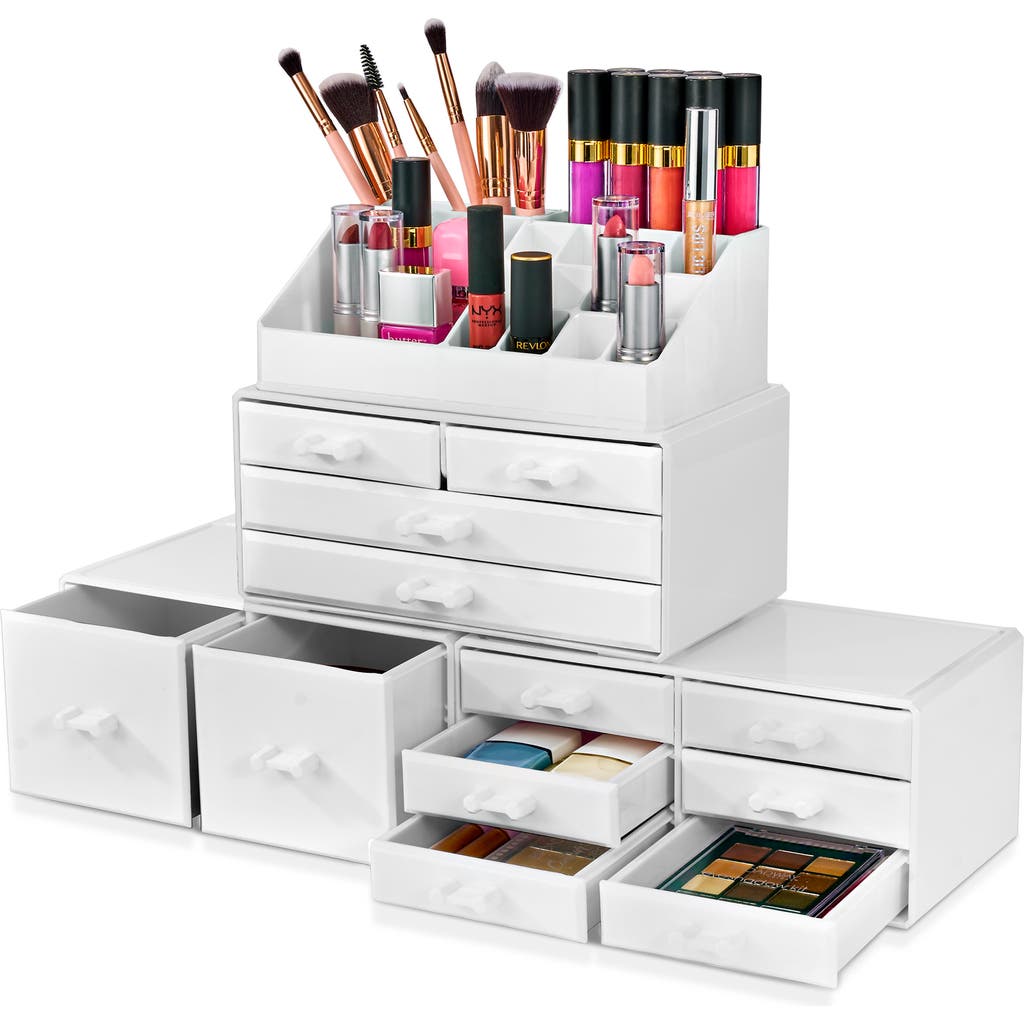 Sorbus Large 12-drawer Makeup Organizer Case In White