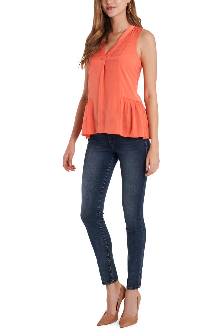 Sleeveless Rumple Ruffle Blouse, Alternate, color, BRIGHT CORAL
