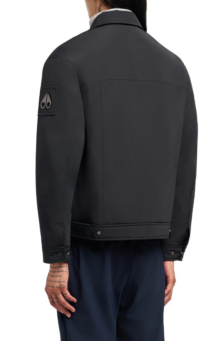 Moose Knuckles Jacque Bunny Water Resistant Faux Fur Lined Shirt Jacket, Alternate, color, Black